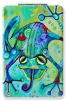 4" Multicolored Tree Frog Compact Mirror