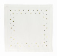 20" Square Silver and Gold Polka Dot Cloth Napkin