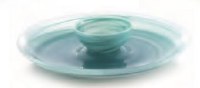 15" Round Turquoise Alabaster Chip and Dip Set