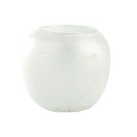 5" Round White Glass Vase