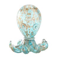 7" Aqua Glass Octopus