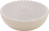 12" Round Cream Beaded Rim Serving Bowl