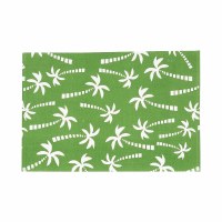 13" x 19" Green and White Beach Palm Tree Woven Placemat