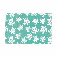 13" x 19" Aqua and White Beachy Turtle Woven Placemat