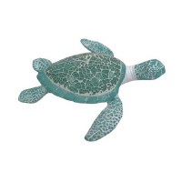 7" Sea Green Mosaic Polyresin Sea Turtle Figurine