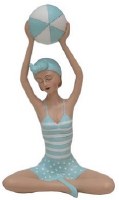 10" Blue and White Beach Ball Lady
