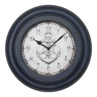 14" Round Navy Anchor Wall Clock