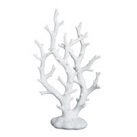 15" White Resin Faux Coral Branch Sculpture