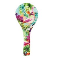 9" Multi Colored Flamingo Ceramic Spoon Rest