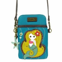 8" Teal Mermaid Cell Phone Crossbody Purse