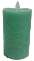 3" x 5" Rustic Sea Green LED Pillar Candle