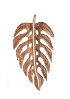 24" Brown Wood Monstera Leaf Plaque