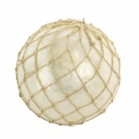 4" Round White Capiz Orb with Net