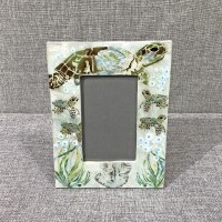 5" x 7" Multi Colored Capiz Sea Turtle Picture Frame