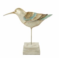 11" Multi Colored Capiz Sandpiper Bird on Wood Base