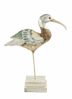 13" Multi Colored Capiz Whimbrel Bird on Wood Base