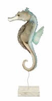 16" Multi Colored Capiz Seahorse on Wood Base