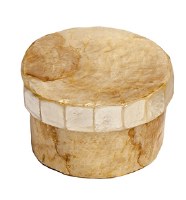 2.5" Round Gold and White Capiz Box