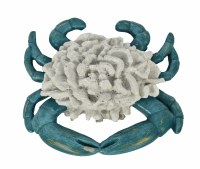 8" Blue and White Coral Crab