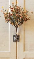 12" Faux Gray Eucalyptus and Berry Spray Fall and Thanksgiving Decoration