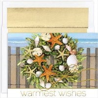 6" x 8" Box of 16 Warm Wish Wreath Cards