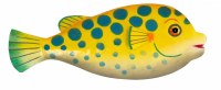 13" Small Puffer Fish Coastal Metal Wall Art Plaque