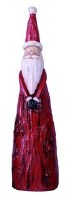7" Small Resin Wood Look Santa Figure Hands Front