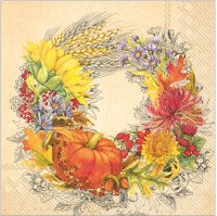 5" Beautiful Harvest Cocktail Napkin  Fall and Thanksgiving