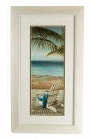 27" x 15" Adirondack Chair Beach Framed Under Glass