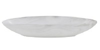 22" Large White / Grey Oval Ceramic Bowl