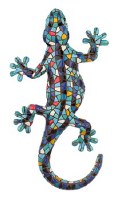 4" Blue Mosaic Ceramic Gecko Magnet