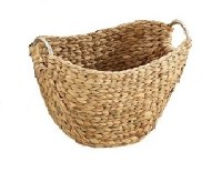 21" Oval Brown Basket Metal Handles