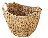 19" Oval Brown Basket Metal Handles