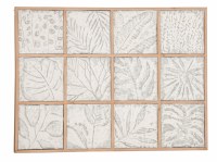 32 x 43 Wood / Whitewashed Leaf Grid