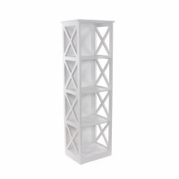 51" White Wooden 4 Shelf Unit