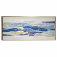 31" x 71" Blue / Gold Horizon Framed Canvas