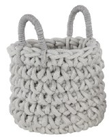 16" White Fabric Loop Basket