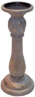 12" Graywash Wood Pillar Holder