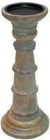 12" Graywash Wood Pillar Holder