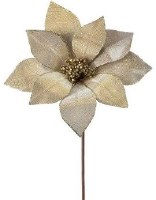 24" Faux Gold Poinsettia Stem