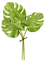 13" Faux Green Split Philodendron Leaf Bundle