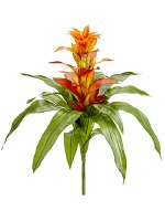 21" Faux Orange Bromeliad Spray