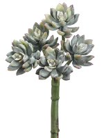 9" Faux Frosted Green Five Head Succulent