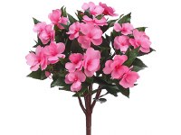 14" Faux Coral Impatiens Bush