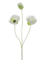 20" Faux Cream Poppy Spray