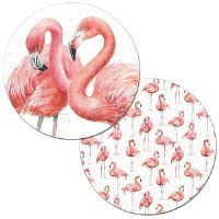14" Round Gracefully Pink Flamingo Placemat