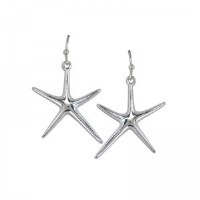 Silver Tone Starfish Earrings