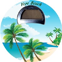 4" Round Sanibel Island Palm Magnet Bottle Opener