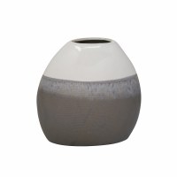 9" Beige and White Ombre Ceramic Vase