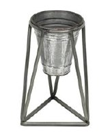 11" Galvanized Pot With a Triangle Stand